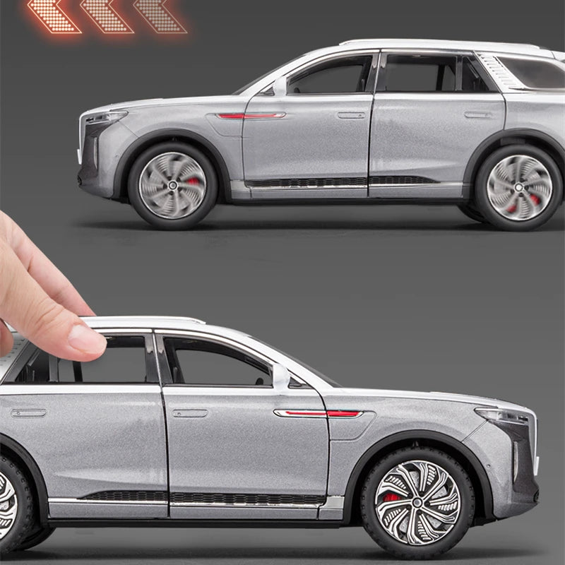 1/24 HONGQI E-HS9 SUV Alloy New Energy Car Model Diecast Metal Toy Vehicles Car Model High Simulation Sound and Light Kids Gifts - IHavePaws