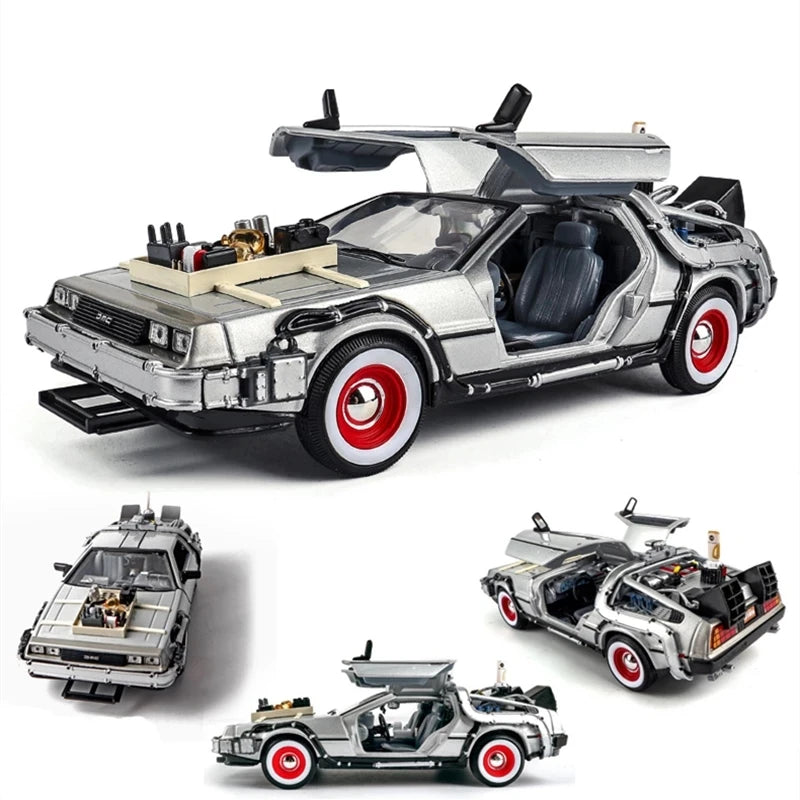 Welly 1:24 DMC-12 DeLorean Time Machine Back to the Future Car Model Diecast Metal Car Model Simulation Collection Kids Toy Gift - IHavePaws