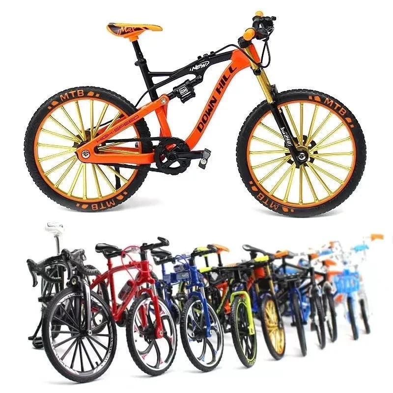 1:10 Foldable Mini Alloy Mountain Bike Model Die-casting Metal Simulation Road Racing Collection Ornaments Children's Toys Gifts