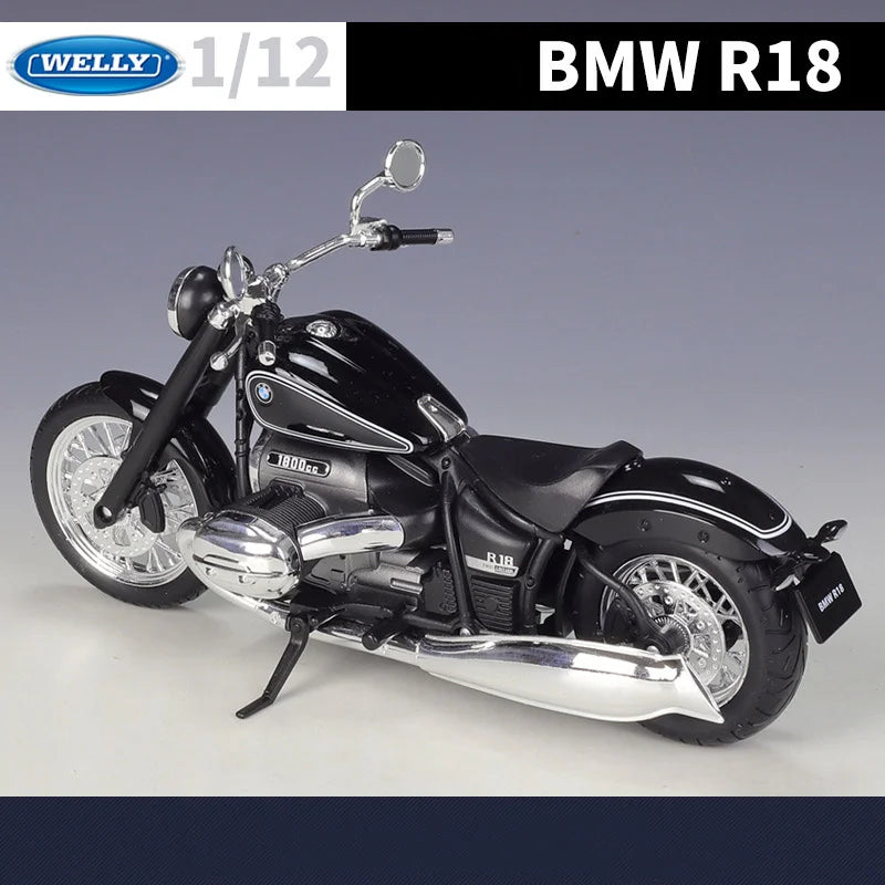 Welly 1/12 BMW R18 Alloy Street Travel Motorcycle Model Simulation Diecast Metal Cruising Motorcycle Model Collection Kids Gifts