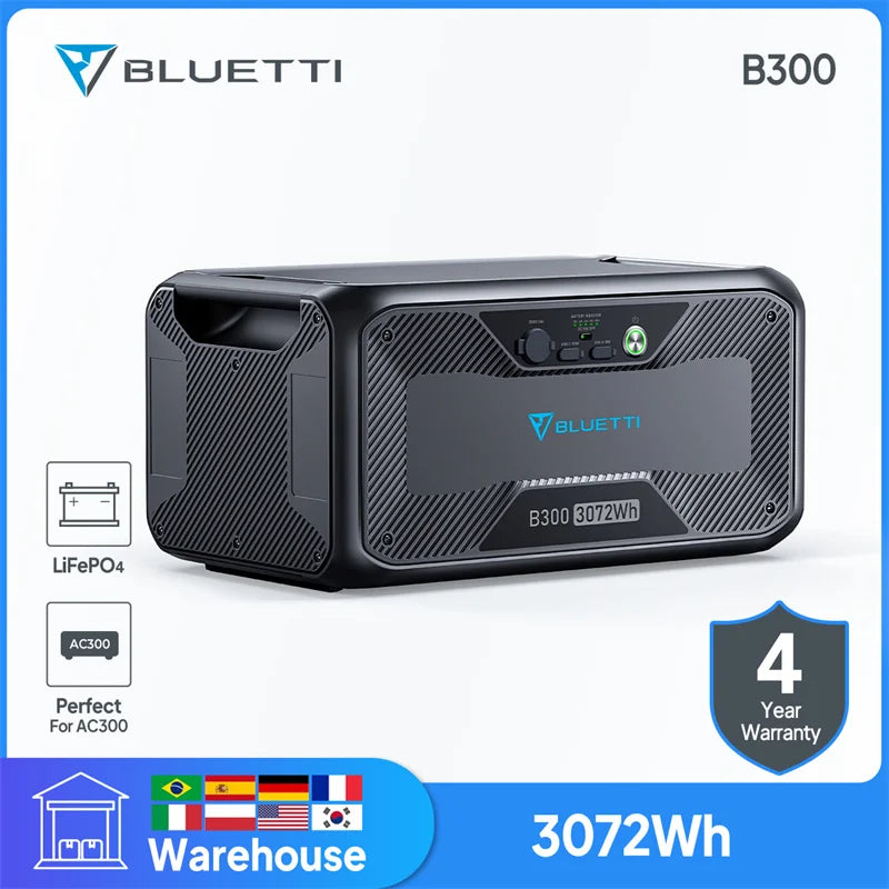 BLUETTI B300 3072Wh Expansion Battery LiFePO4 Battery Pack MPPT BMS for Power Station AC300/AC500/AC200MAX/AC200P/EB240/EP500Pro - IHavePaws
