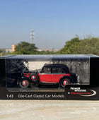1/43 Classical Old Car Alloy Car Model Diecasts Metal Vehicles Retro Vintage Car Model High Simulation Collection Childrens Gift D Original box - IHavePaws