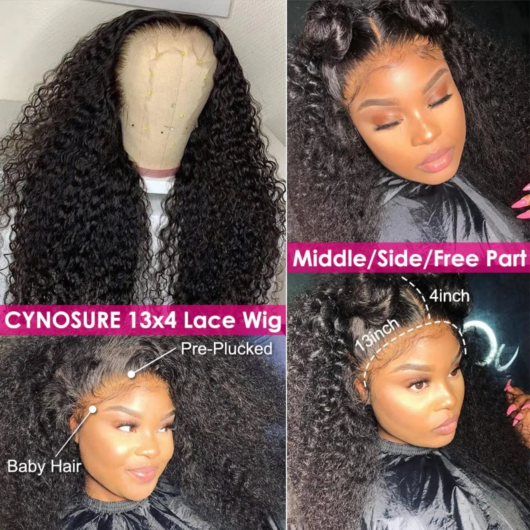 HD Transparent 13x4 Deep Curly Lace Front Human Hair Wigs Deep Wave Glueless Wig Preplucked Wigs Human Hair Ready To Wear Wig