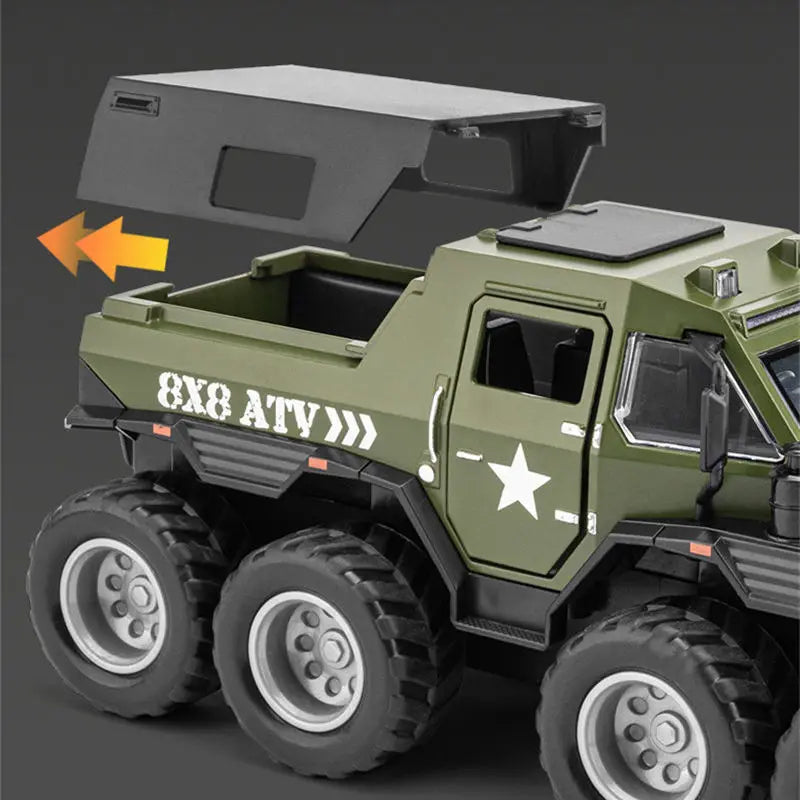 1:32 Siberia Conqueror Shaman Alloy Armored Car Model Diecast Toy All Terrain Off-road Vehicles Car Model Sound Light Kids Gifts - IHavePaws