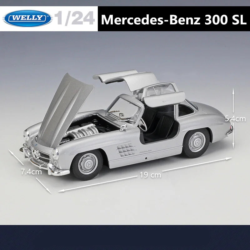 Welly 1:24 Mercedes Benz 300SL Alloy Sports Car Model Diecasts Metal Toy Classic Racing Car Vehicles Model Simulation Kids Gifts - IHavePaws