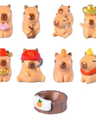 Resin Miniature Capybara Figurines Multicolor DIY Cartoon Capybara Statue Accessories Car Ornament Mini Animals Figurine - IHavePaws
