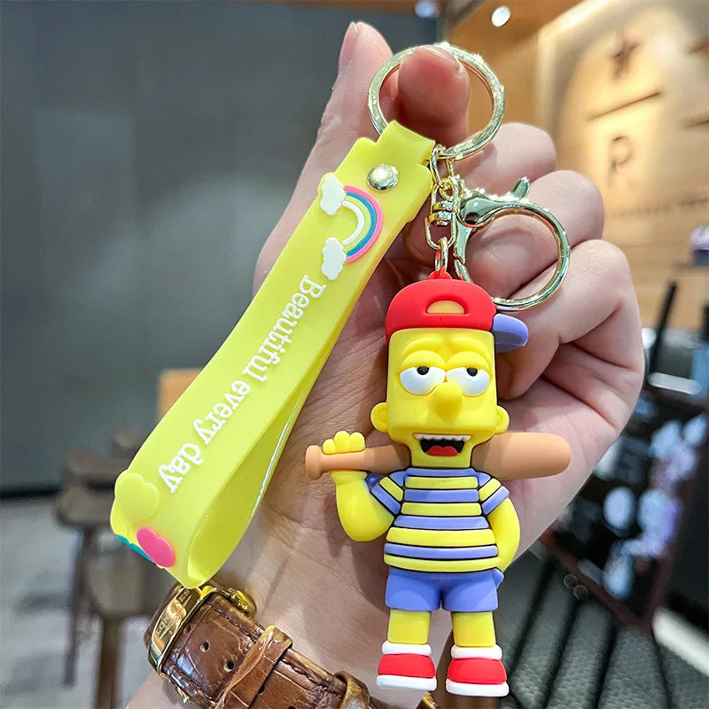 Cartoon Anime Simpson Keychain Pendant Sports Boy PVC Car Key Chain Ring Luggage Accessories Couple Gifts Children's Toys 04 - ihavepaws.com