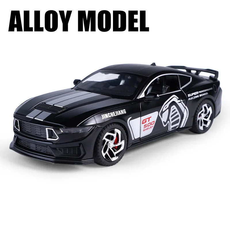 New 1:32 Mustang Shelby GT500 Alloy Sports Car Model Diecast Metal Racing Car Vehicles Model Simulation Collection Kids Toy Gift Black - IHavePaws