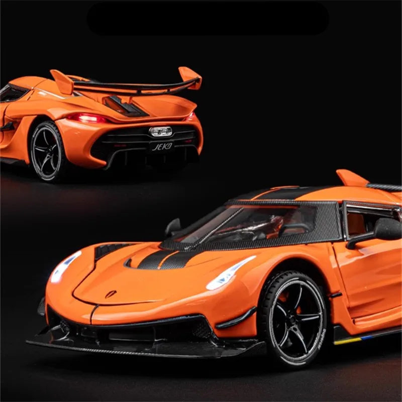 1:24 Koenigsegg Jesko Attack Alloy Racing Car Model Diecasts Metal Sports Car Vehicles Model Sound and Light Childrens Toys Gift - IHavePaws
