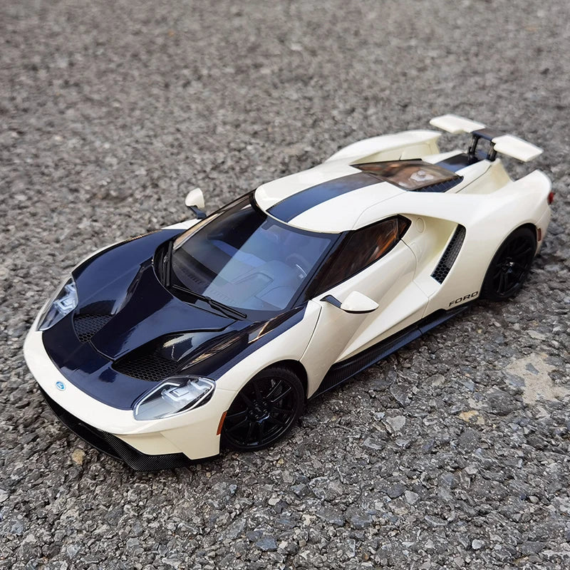 AUTOart 1:18 FORD GT FORD HERITAGE EDITION Car Scale Model White 72926 Red 72927 Gold 72928 White - IHavePaws