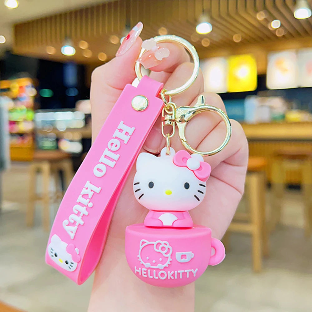 Cute Sanrio 4 Color Hello Kitty Key Chain Women Kuromi Keychain Girl Birthday Gift Cinnamoroll Schoolbag Pendant Kid Car Keyring Pink - ihavepaws.com