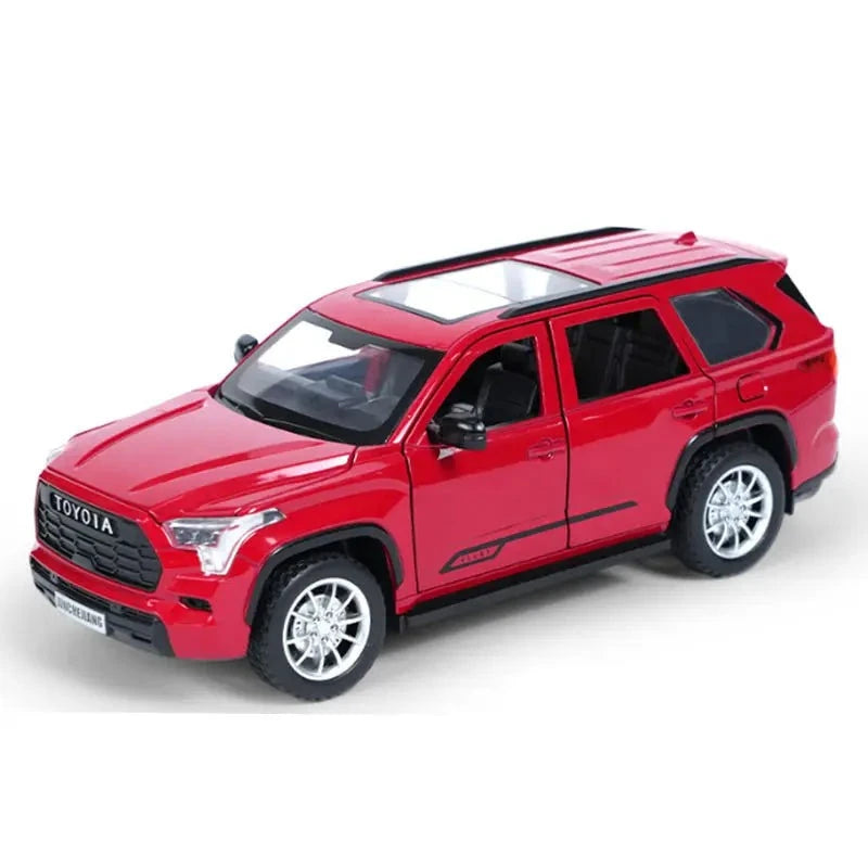 1/24 Sequoia SUV Alloy Car Model Diecasts & Toy Metal Off-Road Vehicles Car Model High Simulation Sound and Light Childrens Gift Red - IHavePaws