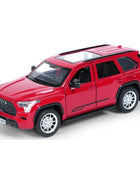 1/24 Sequoia SUV Alloy Car Model Diecasts & Toy Metal Off-Road Vehicles Car Model High Simulation Sound and Light Childrens Gift Red - IHavePaws