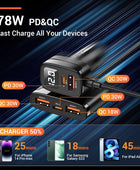5 IN 1 Car Charger 78W PD 3.0 QC 3.0 SCP Quick Charge USB Type C Fast Car Chargers Charging For iPhone 13 14 Pro Samsung Huawei
