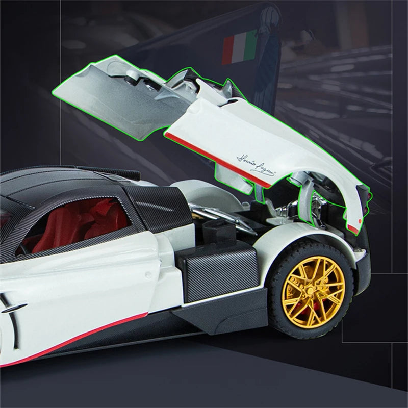 1/24 Pagani Huayra Dinastia Alloy Sports Car Model Diecasts Metal Toy Racing Car Model Simulation Sound and Light Childrens Gift - IHavePaws