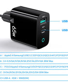 65W GaN Charger Quick Charge QC 4.0 3.0 USB Charger Type C USB PD Charger Portable Fast Charger For iPhone Samsung Laptop Tablet