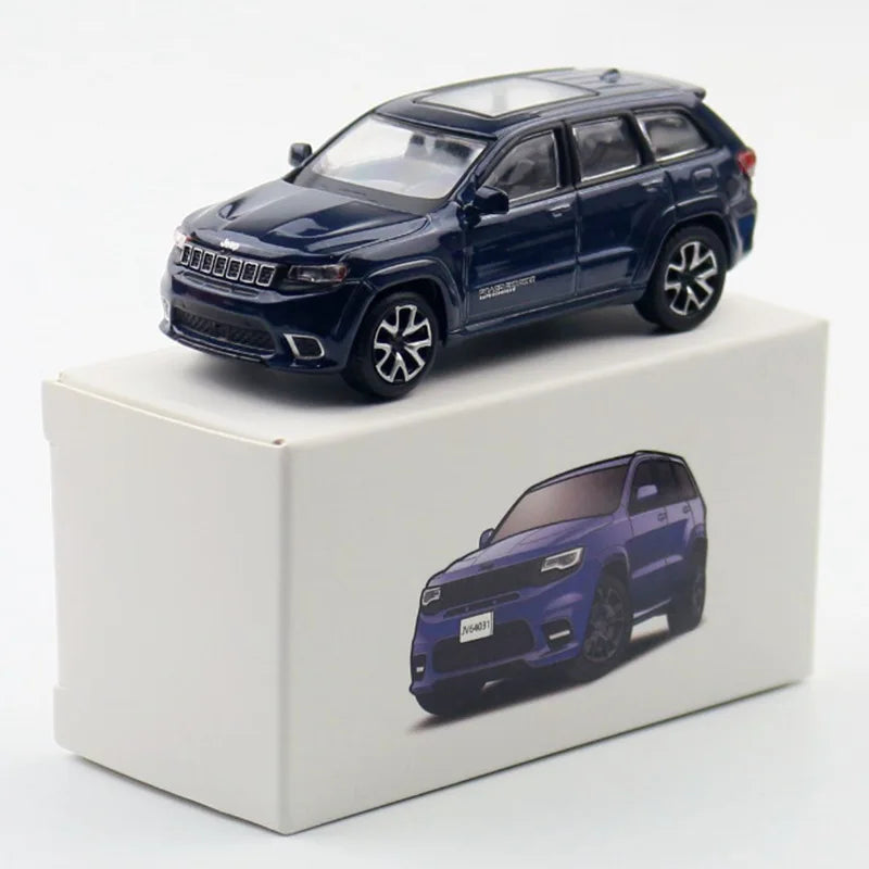 1:64 Jeep Grand Cherokee SUV Alloy Car Model Diecast Metal Toy Off-road Vehicles Car Model Simulation Miniature Scale Kids Gift Blue - IHavePaws