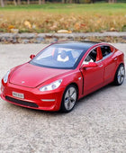 1:32 Tesla Model S 3 Alloy Car Model Simulation Diecasts Metal Toy Car Vehicles Model Collection Sound and Light Childrens Gifts Model 3 Red - IHavePaws