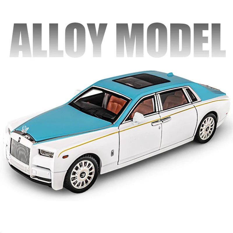 Large Size 1/18 Rolls-Royce Phantom Alloy Luxy Car Model Diecasts Metal Toy Vehicles Car Model Simulation Sound Light Kids Gifts Blue - IHavePaws