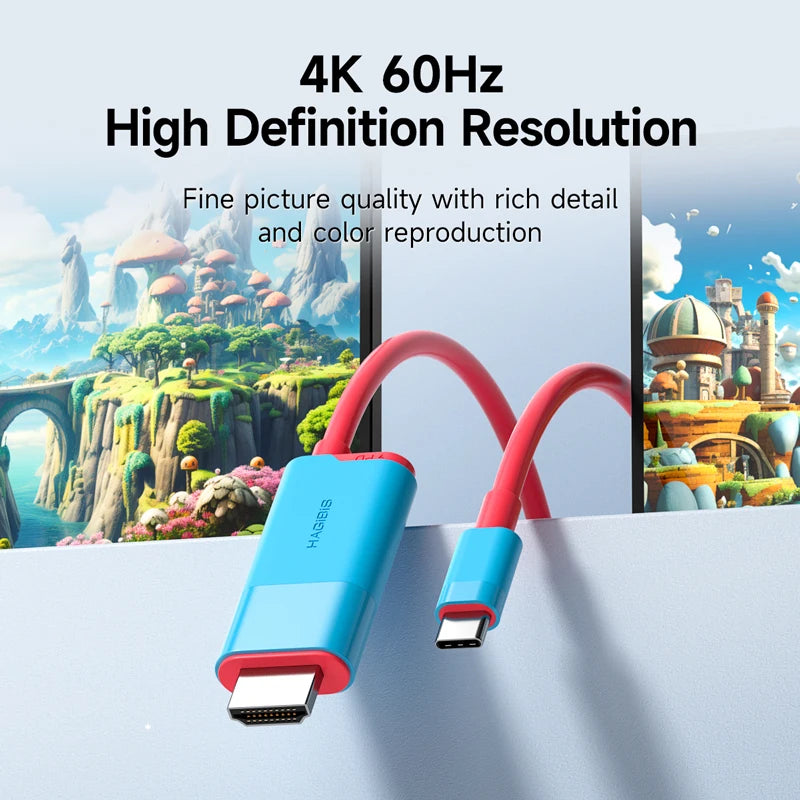 Hagibis Switch Dock for Nintendo Switch/OLED USB C to HDMI-Compatible Cable Adapter 4K60Hz 100W PD for Laptop SteamDeck ROG Ally - IHavePaws