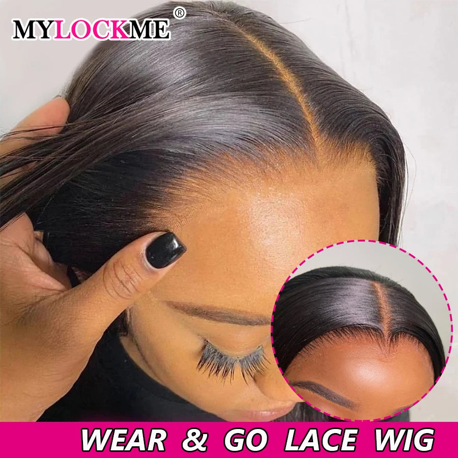 Ready To Wear Lace Wig Straight 6x4 5x5 Lace Wig Human Hair Glueless Wig Brazilian Human Hair Ready To Wear Pre Cut Lace