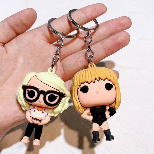 Singer Swift the Taylor Keychain Kawaii Taylor Guitar Music Notation Keyring Car Key Holder for Party Accessories Gifts - ihavepaws.com