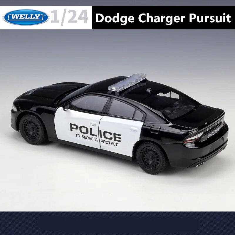 WELLY 1:24 Dodge Charger Pursuit 2016 Alloy Sports Car Model Diecast Toy Metal Police Vehicle Car Model Simulation Children Gift