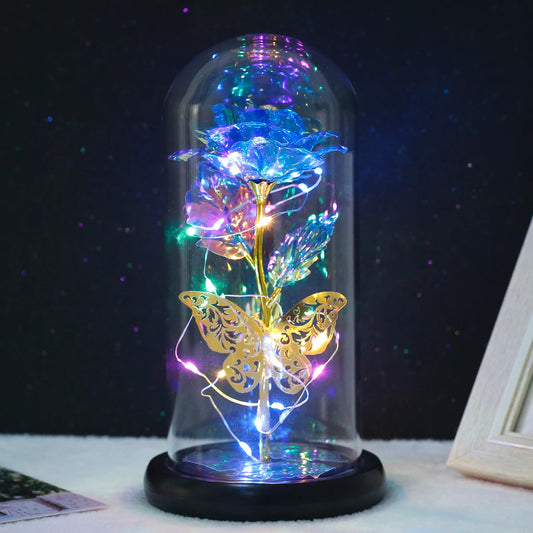 Rose Light Artificial Galaxy Rose Lamp with Butterfly LED - IHavePaws