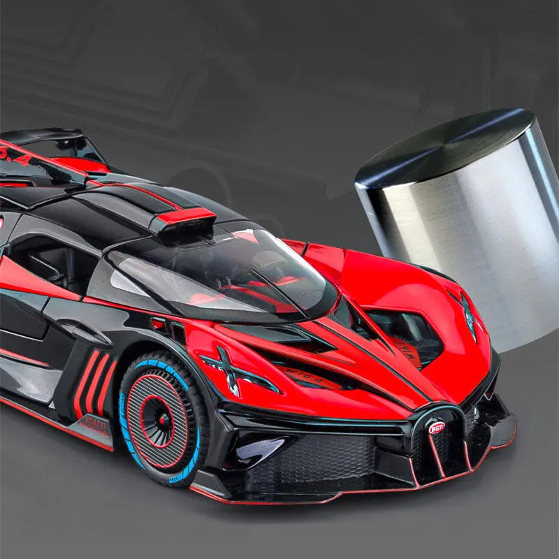 1:24 Bugatti Bolide Alloy Sports Car Model Diecasts & Toy Vehicles Metal Concept Car Model Simulation Sound Light Kids Toy Gift - IHavePaws