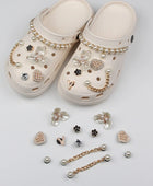 Shoe Charms for Crocs DIY Diamond Pearl Chain Detachable Decoration Buckle for Croc Shoe Charm Accessories Kids Party Girls Gift C-14Pcs - IHavePaws