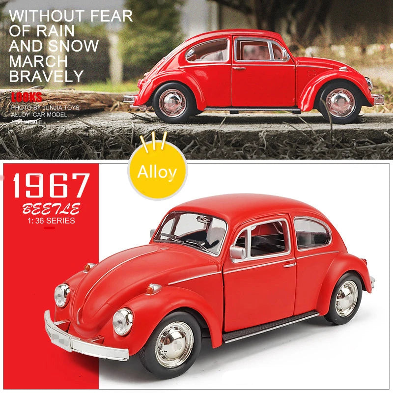 1:36 Beetle Alloy Classic Car Model Diecasts Metal Toy Vehicles Car Model Simulation Miniature Scale Collection Childrens Gifts Red - IHavePaws