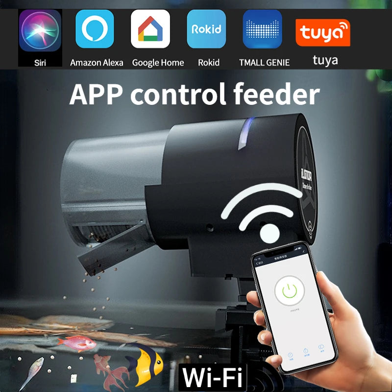 Automatic Aquarium Fish Tank Feeder – Your Smart Solution for Hassle-Free Fish Feeding Wi-Fi 200ml - IHavePaws