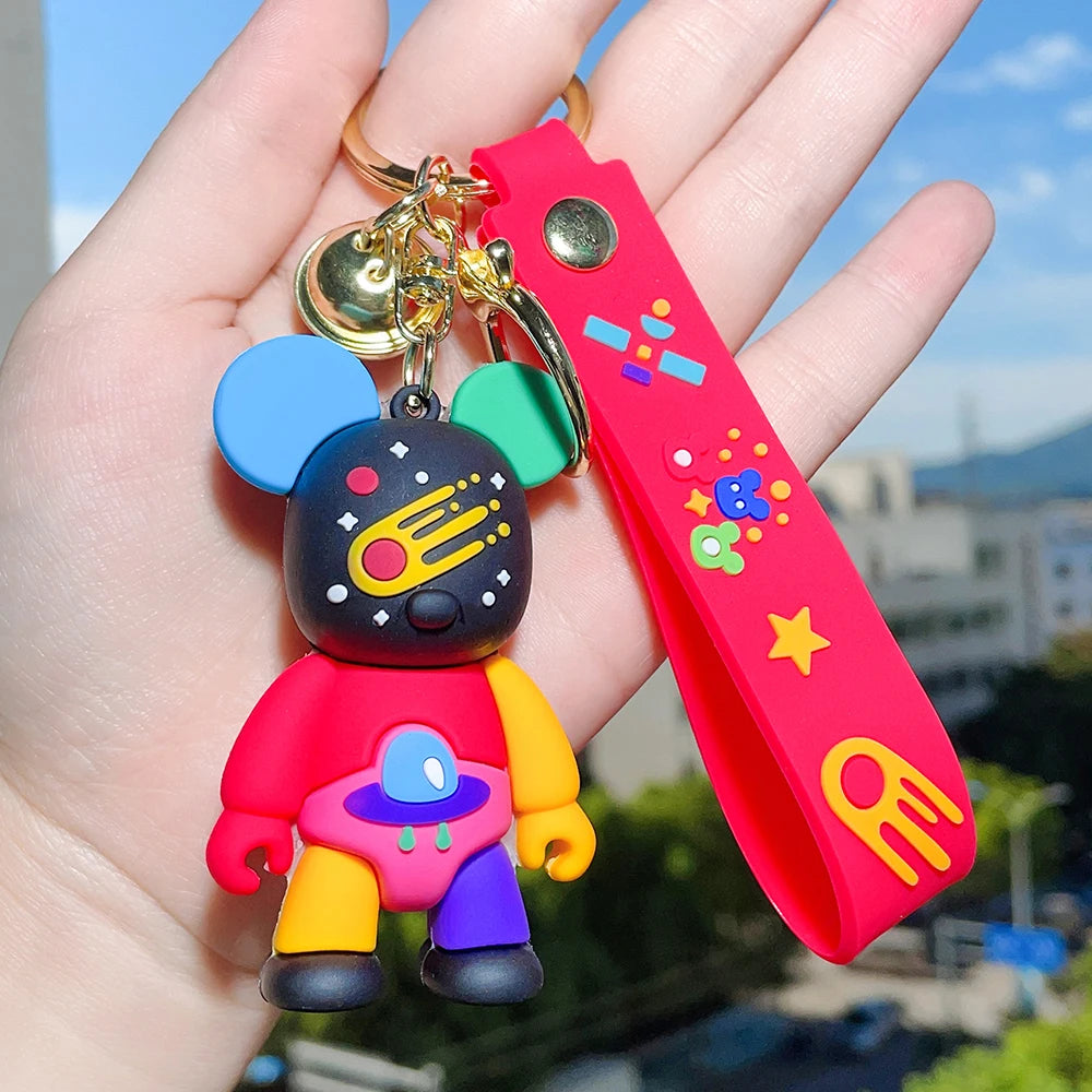 Creative cartoon space violent bear doll keychain bag pendant student gift ornaments clothing accessories 2 - ihavepaws.com