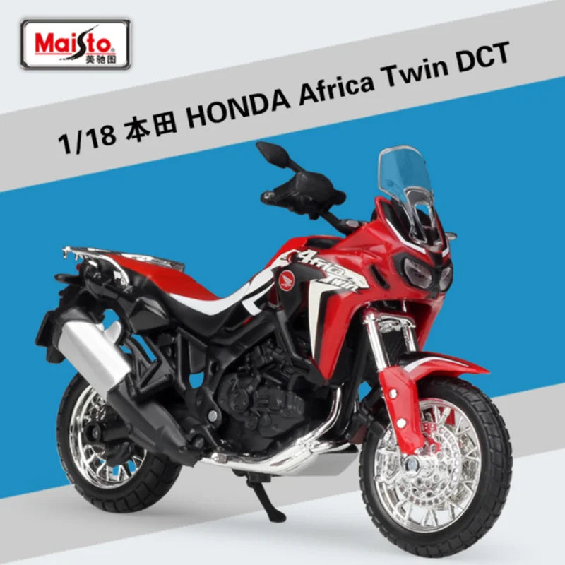 Bburago 1:18 HONDA Africa Twin Adventure Alloy Racing Motorcycle Scale Model Red - IHavePaws