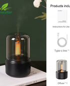 KINSCOTER Portable Mini Aroma Diffuser USB Air Humidifier B Black 120ml - IHavePaws