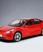 1:24 Tesla Model 3 Alloy Car Model Diecasts Metal Toy Vehicle Car Model Simulation Sound and Light Collection Childrens Toy Gift Red - IHavePaws