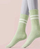 2024 Yoga Non-slip socks Silicone Indoor Women Professional Fitness Socks gym Floor Dance Pilates Mid-tube Bottom Sports Socks light green / EU35-40 - IHavePaws