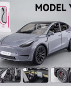1:24 Tesla Model Y SUV Alloy Car Model Diecast Metal Toy Vehicles Car Model Simulation Collection Sound and Light Childrens Gift Model Y Gray - IHavePaws