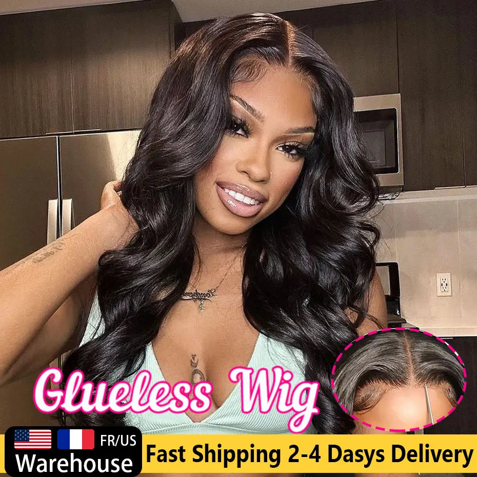 Glueless Wigs Pre-Cut Ready To Wear Body Wave Lace Clousure Wig Human Hair Pre Plucked 6x4 5x5 Brazilian Transparent Lace Wigs