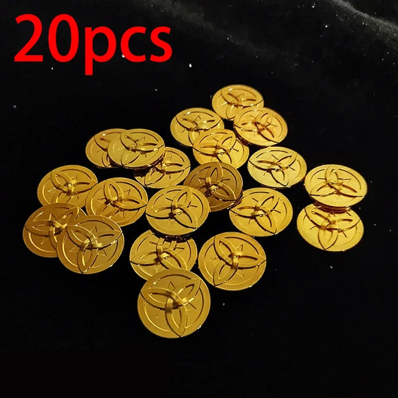 Genshin Impact Mora Coin Action Figures Cosplay Gold Currency Props Collection Decoration Games Figures Mods Coins Kid Toys Gift 20pcs / 2cm - IHavePaws