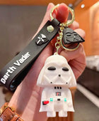 Anime Star Wars Black and White Samurai Handmade Doll Keychain Car Keychain Ring Pendant Luggage Accessories Children's Toys WHITE - ihavepaws.com