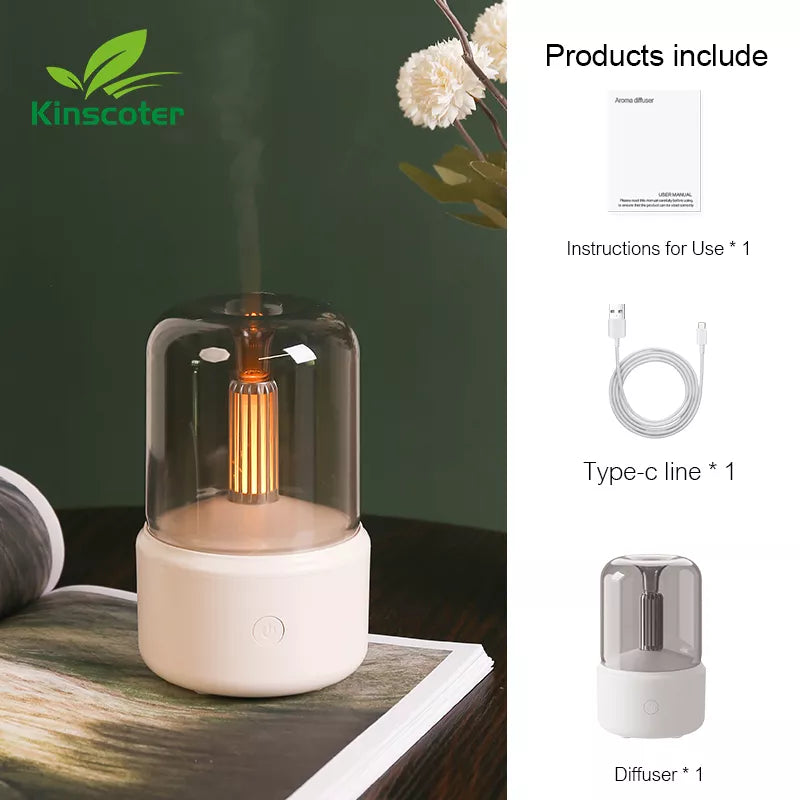 KINSCOTER Portable Mini Aroma Diffuser USB Air Humidifier B Beige 120ml - IHavePaws