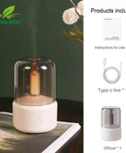 KINSCOTER Portable Mini Aroma Diffuser USB Air Humidifier B Beige 120ml - IHavePaws