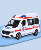 1:24 Ambulance Car Model Diecasts Metal Toy Police Ambulance Car Model Collection Sound and Light High Simulation Kids Toys Gift E Red - IHavePaws