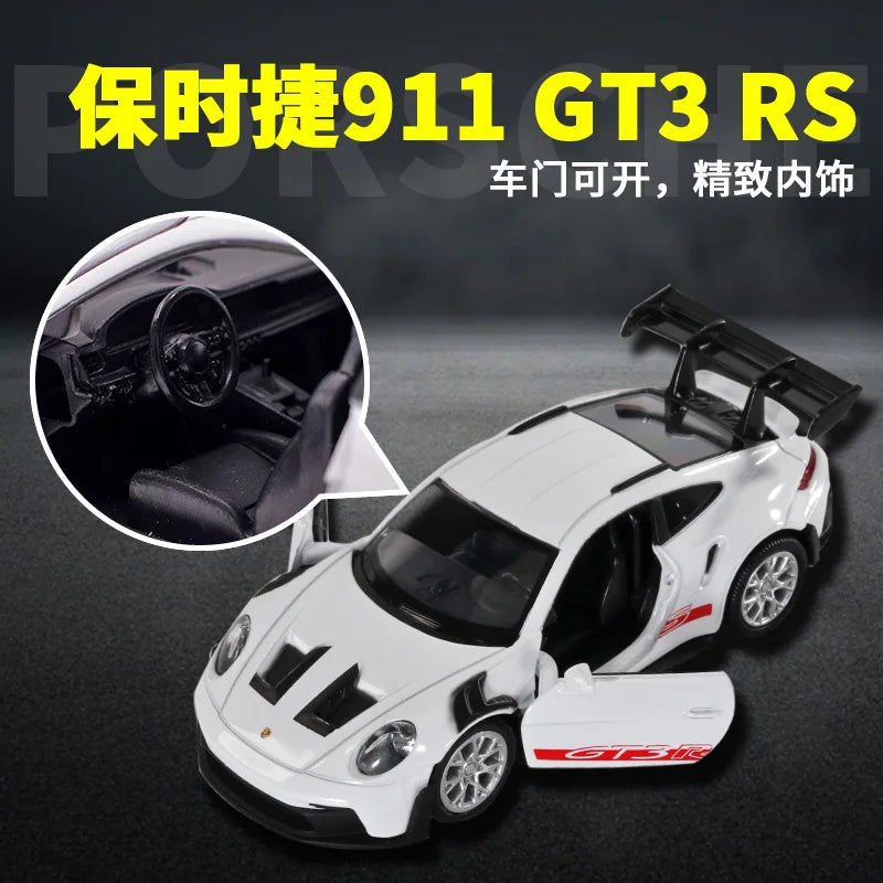 1:36 Porsche 911 992 GT3 RS Alloy Track Racing Car Model Diecast Metal Sports Car Model High Simulation Collection Kids Toy Gift