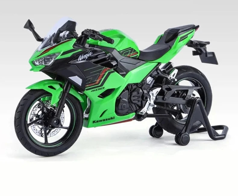 1:12 Kawasaki Ninja 400 Alloy Sports Motorcycle Model Diecast Green retail box - IHavePaws