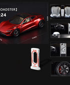 1:24 Tesla Model Y Model 3 Tesla Model S Alloy Die Cast Toy Car Model Sound and Light Roadster Red - IHavePaws