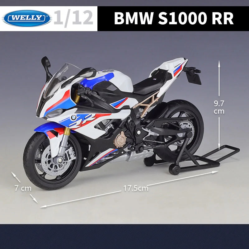 WELLY 1:12 BMW S1000RR Alloy Sports Motorcycle Model Diecasts Metal Street Racing Motorcycle Model Collection Childrens Toy Gift