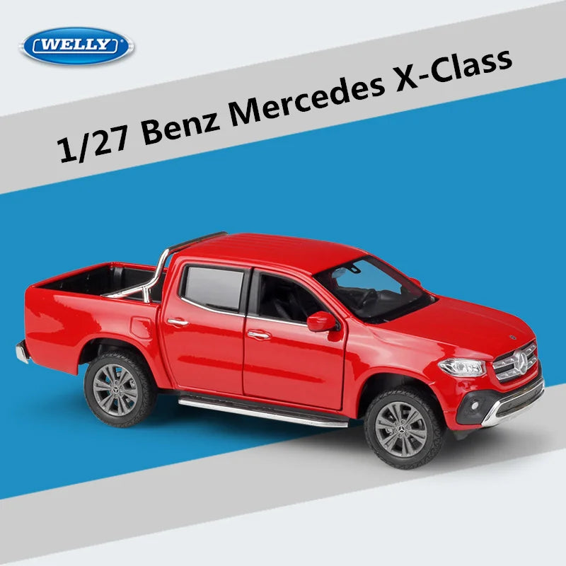 WELLY 1:24 Mercedes-Benz X-Class Pickup Alloy Car Model Diecast Metal Toy Off-road Vehicles Car Model Simulation Childrens Gifts Red - IHavePaws