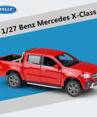 WELLY 1:24 Mercedes-Benz X-Class Pickup Alloy Car Model Diecast Metal Toy Off-road Vehicles Car Model Simulation Childrens Gifts Red - IHavePaws